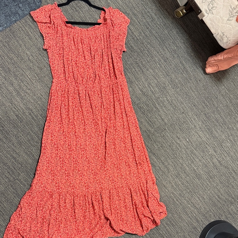 Old Navy Red Floral Maxi Dress